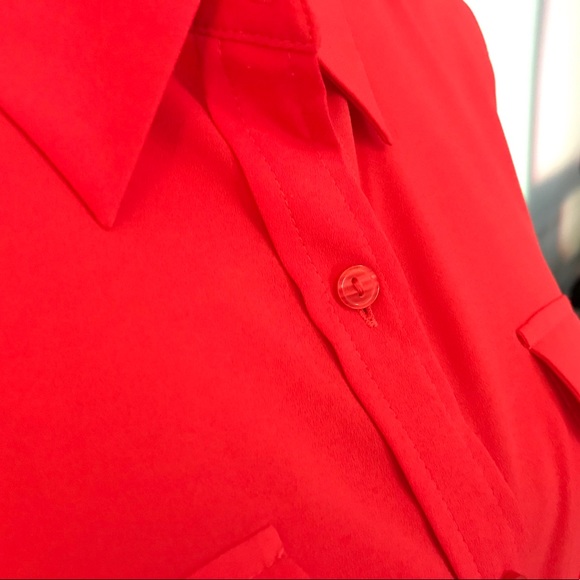Apt. 9 Button Up Shirt in a Poppy Red - Picture 3 of 6